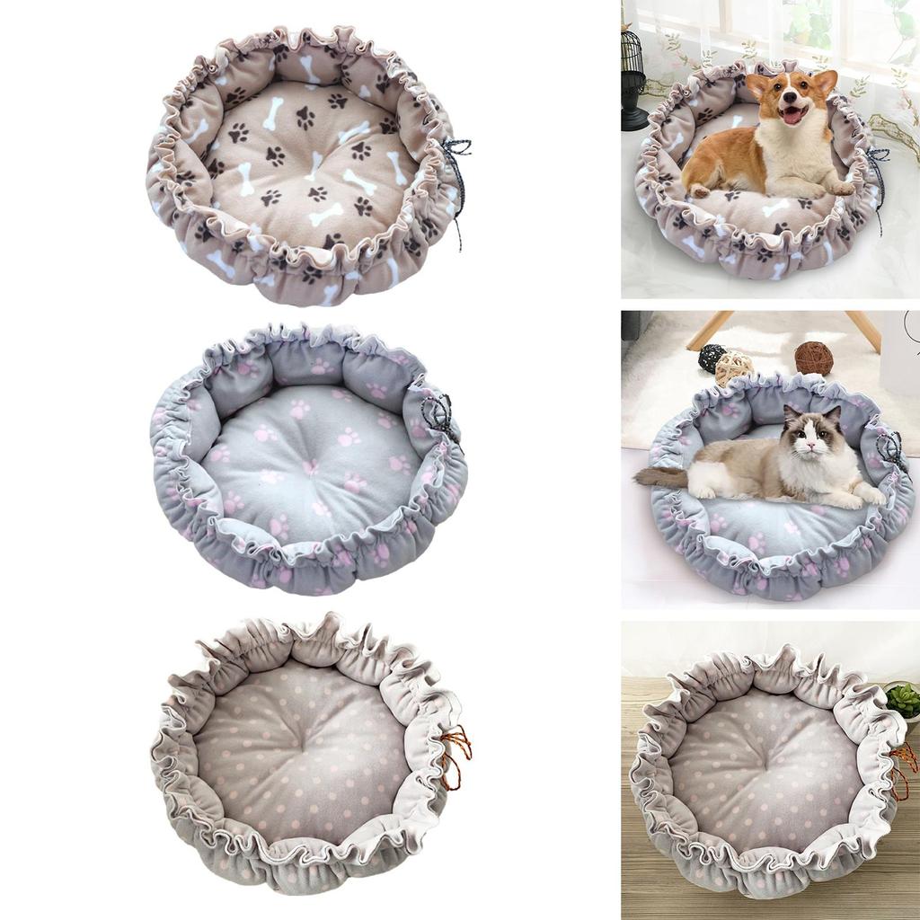 Pet Bed Adjustable Warm Mat Sleeping Basket Round Lightweight Comfortable for