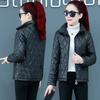 Chaqueta corta y cálida de otoño e invierno para mujer, forrada de algodón, informal, holgada, cómoda, con cuello alto