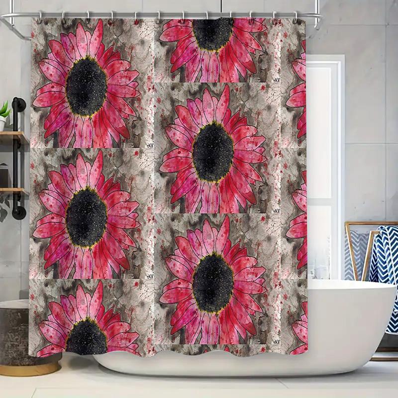 

Floral Shower Curtain Botanical Print Waterproof Bathroom Decor Vintage Flower Pattern Fabric Backdrop For Tub W60H190(CM)-1 Pcs
