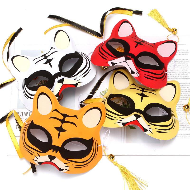 1ks Anime Fox Masky Half Face Cat Mask Masquerade Festival Party Cosplay Rekvizity