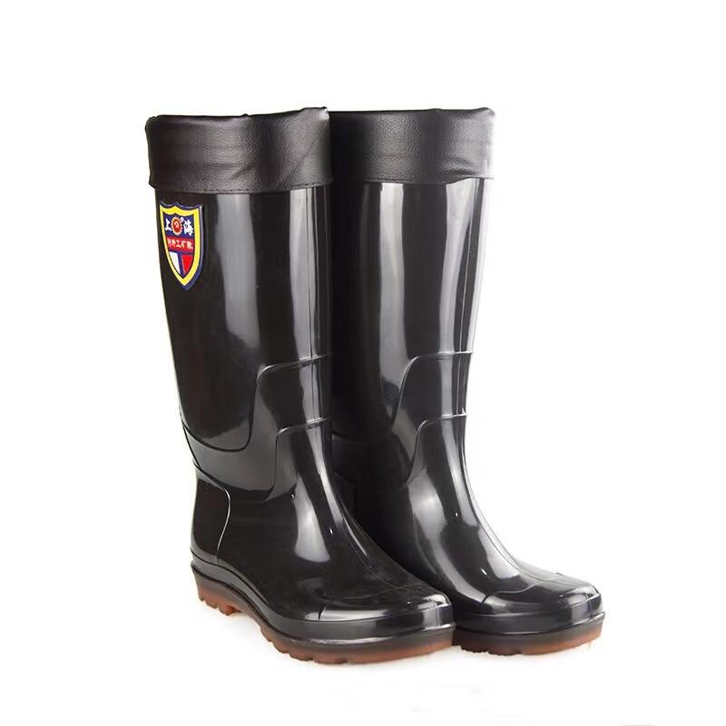 Buycrazy 503 Black High-Top Waterproof Outdoor Rain Boots