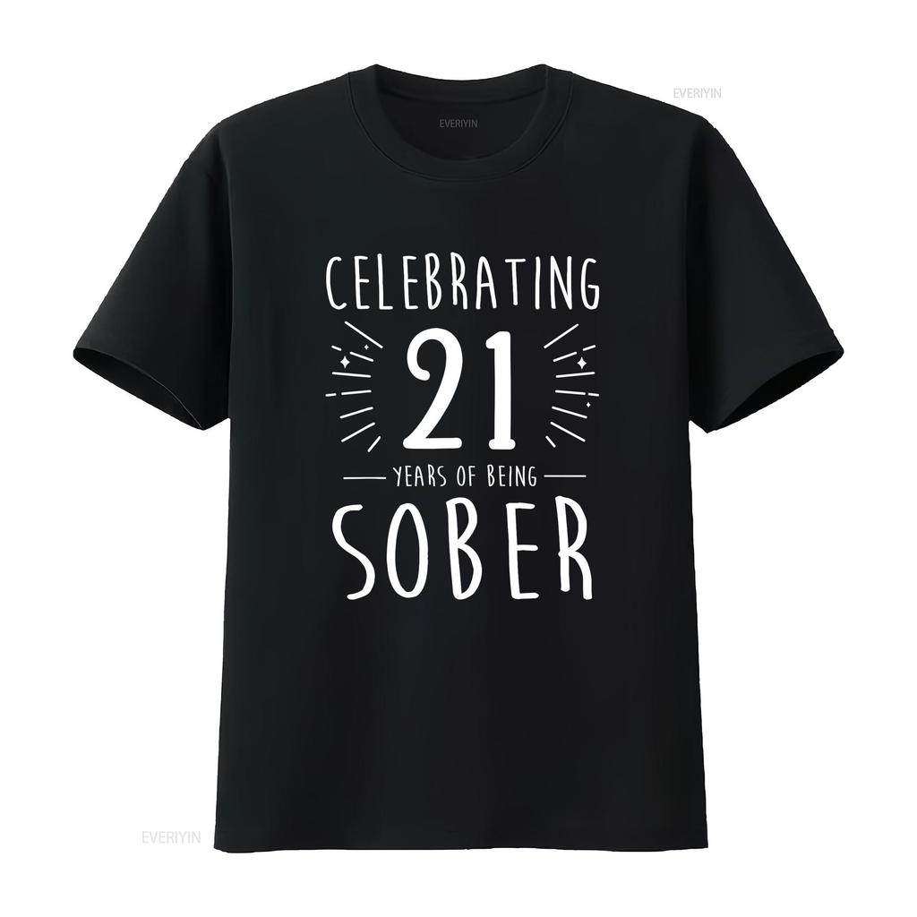 Celebrating Years Sober Sobriety Anniversary AA Recovery T Shirt vintage Washed Stretched fashion homme streetwear