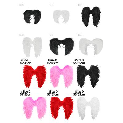 Ailes d'ange en plumes pour enfants et adultes, accessoires de déguisement pour Halloween, fête de noël, Cosplay