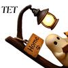 LED Light-up Ghost Figurine Halloween Reading Figurine, Street Light Resin Mini Statue Statue, Cat Desktop Decoration for Holiday Party
