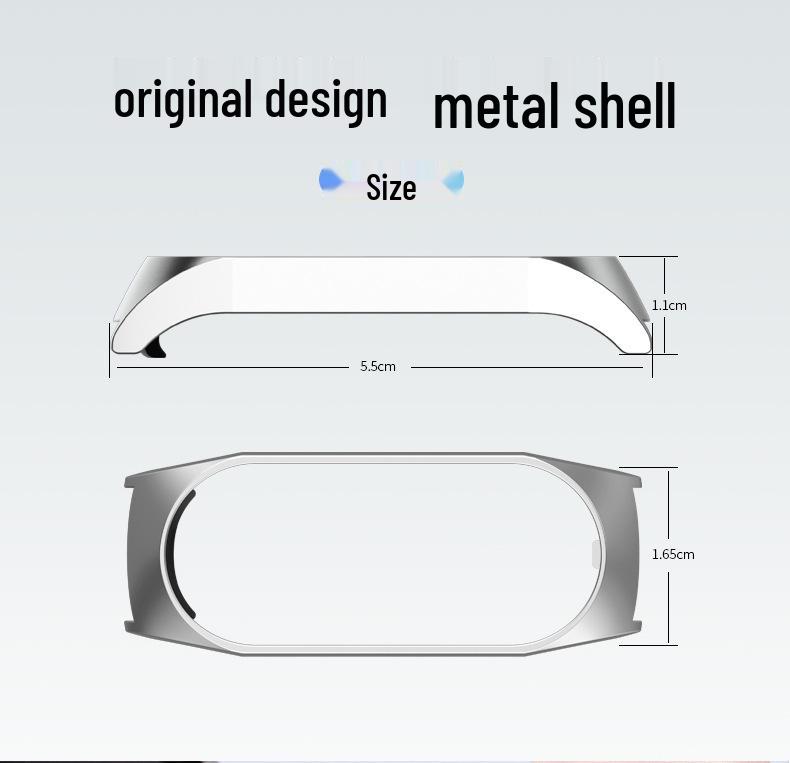 Xiaomi Band 7 Compatible Three-Bead Solid Stainless Steel Wristband Strap