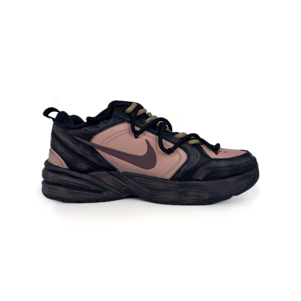 Nike Air Monarch 4 Slip Resistant, Abrasion Resistant, Lightweight Low Top Chunky Sneakers Unisex Black Brown 415445-001(Team502-)