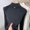 Women's Semi-high Collar Sweater Paired with Short Autumn and Winter Slim Long-sleeved Knitted Undershirt As An Inner Layer