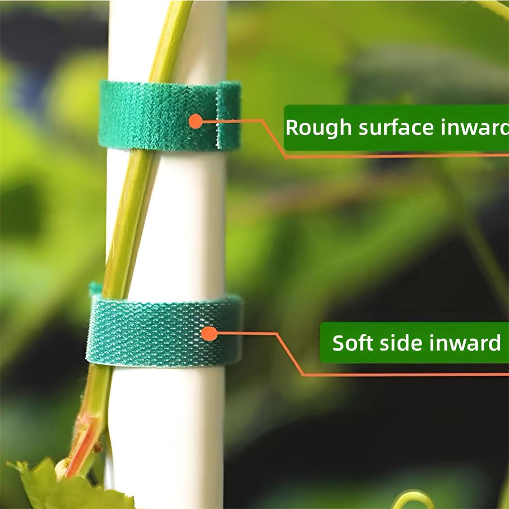 3PCS/1Set 2M Green Garden Twine Plant Ties Nylon Plant Bandage Garden Hook Loop Bamboo Cane Wrap Support Garden Accessories