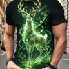 Pánské módní 3D tištěné pánské tričko s kulatým výstřihem a krátkým rukávem, trendy street wear