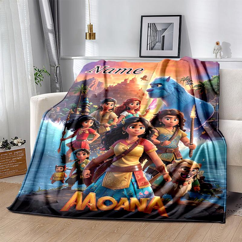 Custom 1pc Adventure Awaits Moana Blanket, Soft And Comfortable Blanket, Casual Warm, Camping Travel Blanket, Birthday Gift Q910201