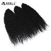 Noble 24 Inch Jet Black Water Wave Crochet Hair Synthetic Braiding Hair, Pre-Stretched Curly Crochet Braids Extensions for Women