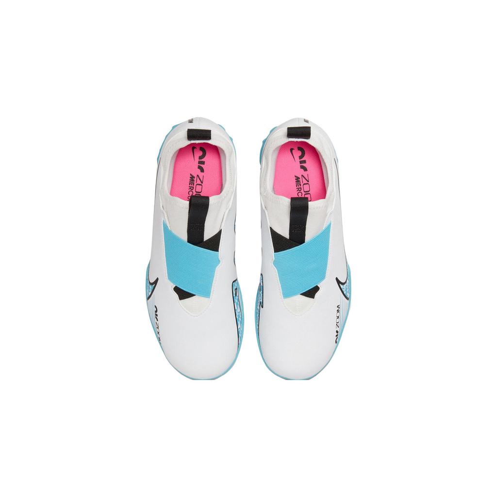 Nike נעלי כדורגל לילדים Zoom Vapor 15 Academy בולם זעזועים נגד בעיטות גזרה נמוכה נעלי כדורגל לילדים לבן כחול DJ5621-146