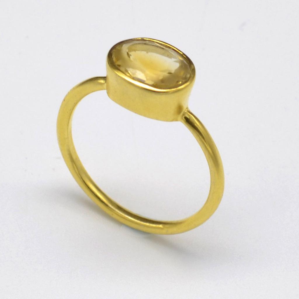 Citrine 925 Sterling Silver Ring, Citrine Gemstone Handmade Women Boho Ring