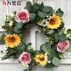 American Large British Princess Rose Eucalyptus Leaf Simulation Wreath Eucalyptus Wreath Money Leaf Wreath