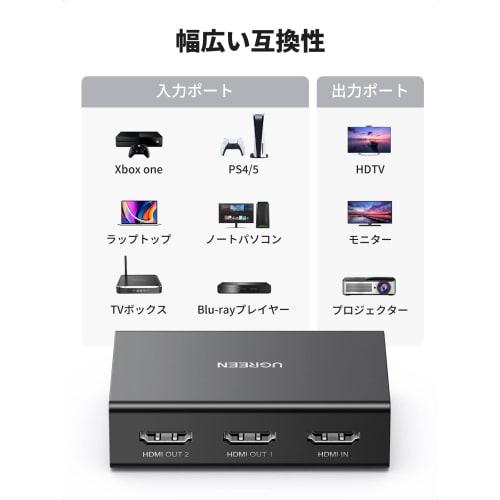 UGREEN HDMI Splitter 1 Vstup 2 Výstup 4K@60Hz HDMI Splitter [HDMI kabel součástí dodávky] Podporuje 3D video výstup na 2 obrazovkách současně HDCP2.2 [Potvrdit