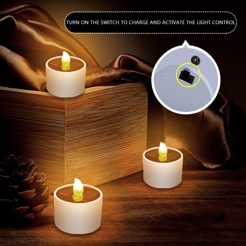 Solar Tea Light LED Candles Outdoor Waterproof Flameless Solar Tea Lights Rechargeable Candles For Party Garden Home Decoration