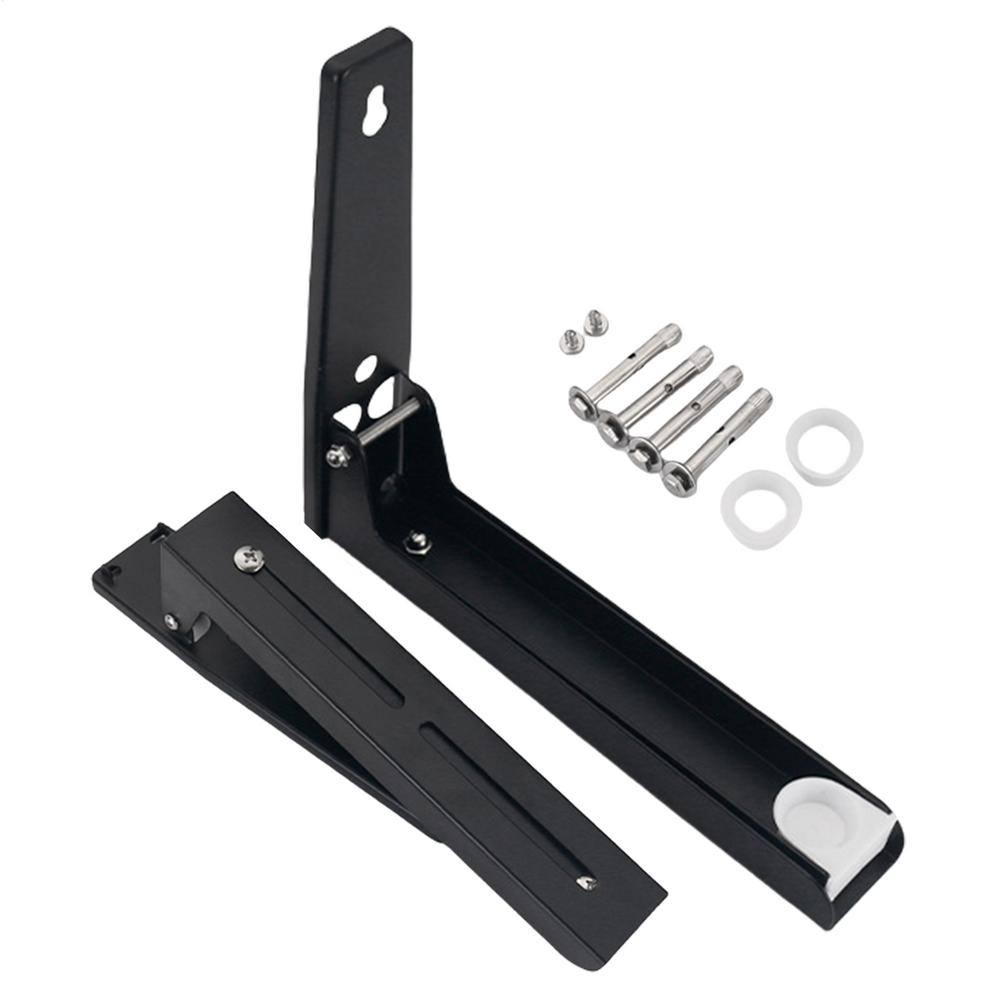 

Полка для микроволновой печи из нержавеющей стали, расширяемый кухонный органайзер, настенная полка для духовки, универсальный настенный кронштейн чёрный