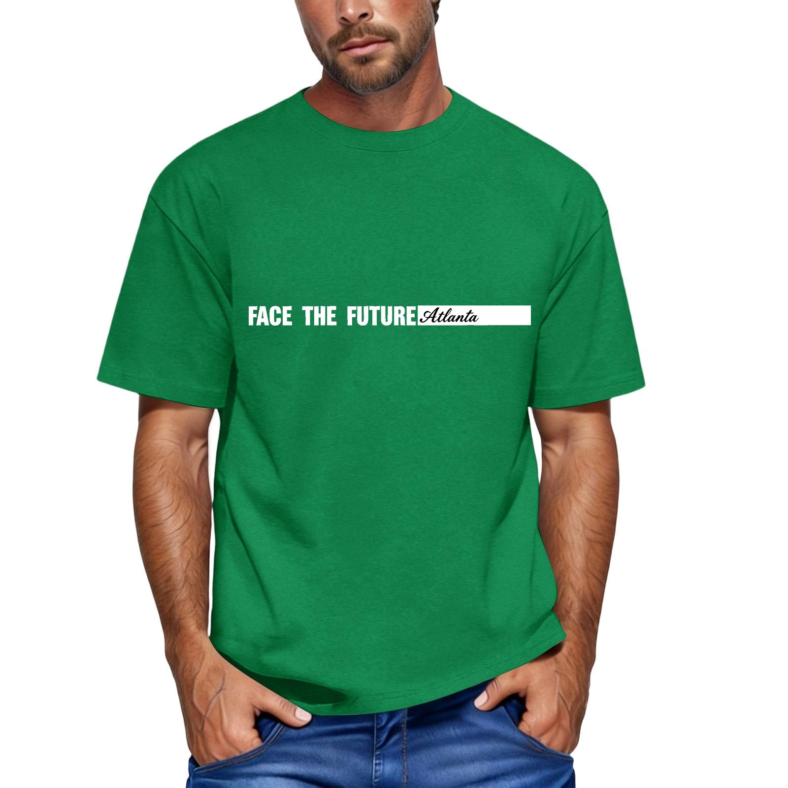 

Мужская свободная повседневная футболка с коротким рукавом и принтом в виде флага и букв. XL зелёный