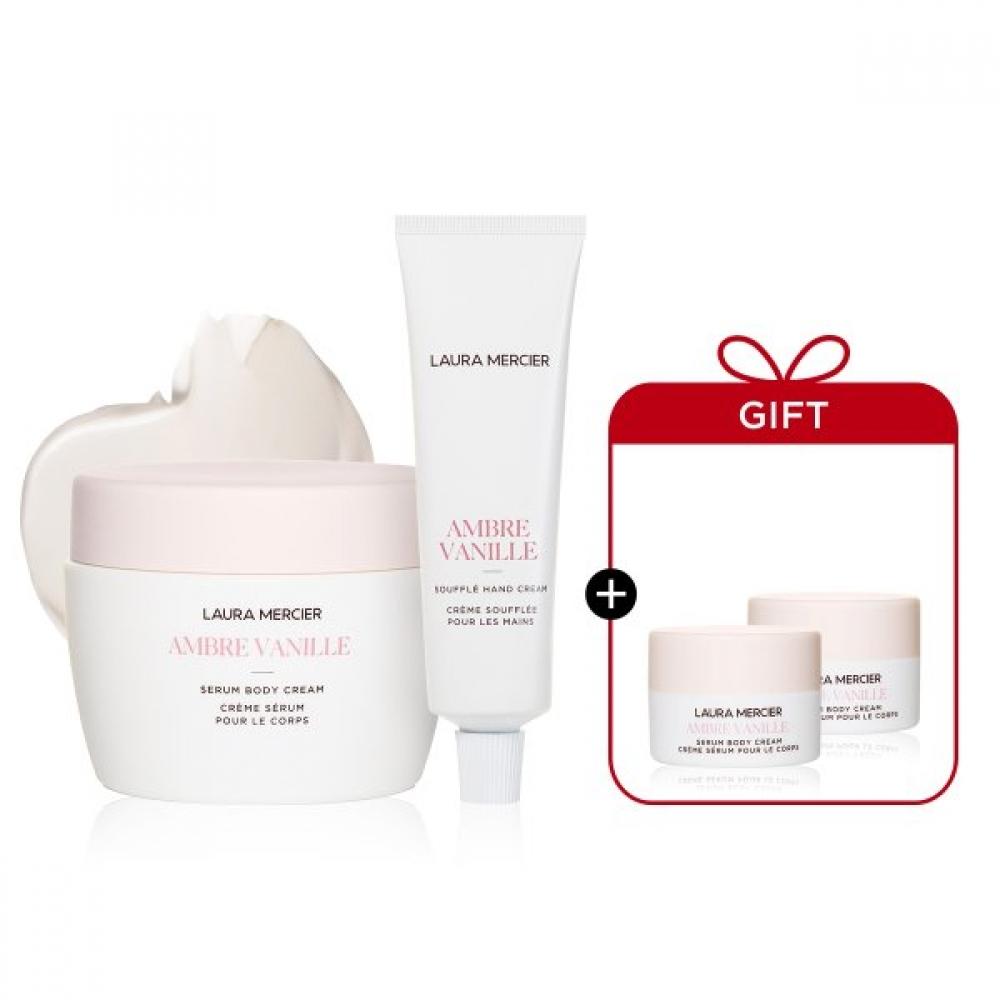 Laura Mercier Hand Cream Set + Mini Serum Body Cream AMBER VANILLA/AMBER VANILLA
