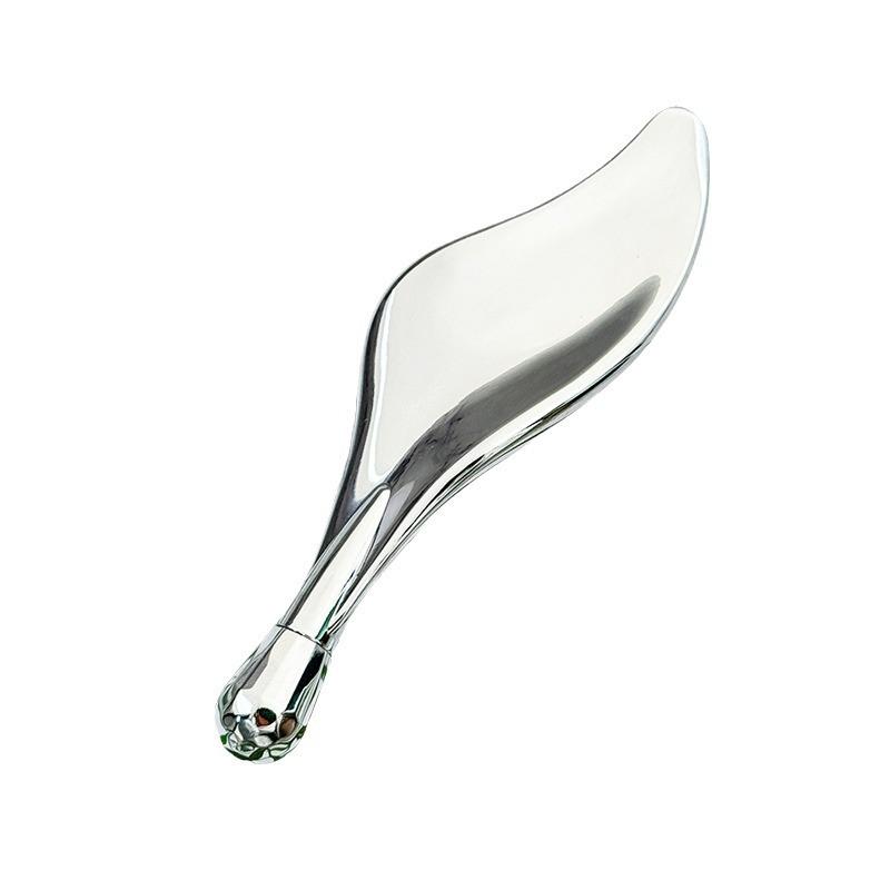 Metal Fish Tail Scraping Board with Rolling Ball, Eye Massage Roller, Face Lift and Tighten,Little Dolphin Metal Face Roller