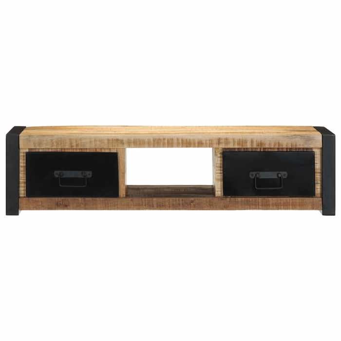 VidaXL TV Cabinet 100x30x25 Cm Solid Raw Mango Wood, Tv Bench, Hifi Cabinet, Entertainment Center, Tv Buffet, 4013597