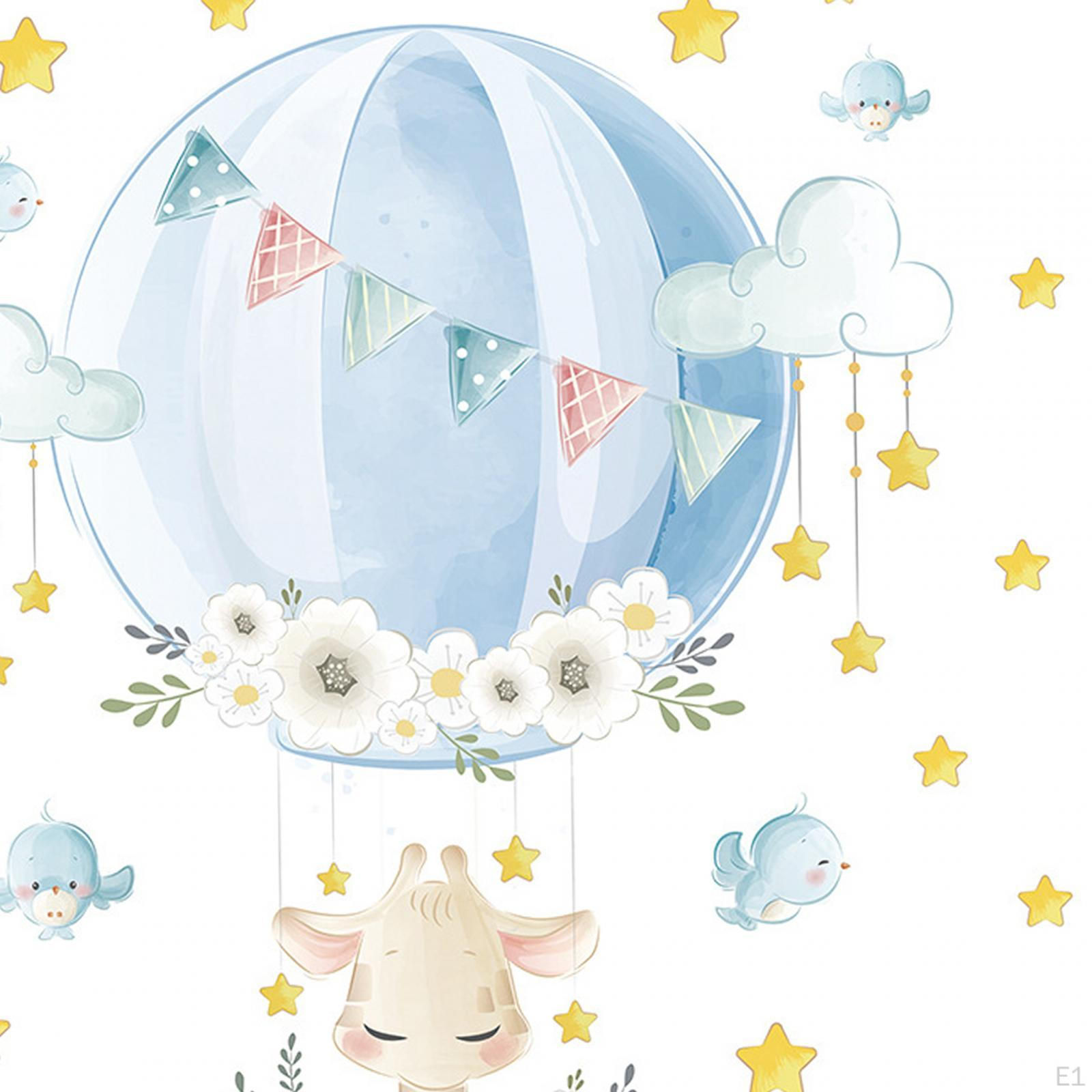 Очаровательные наклейки на стену с изображением животных на воздушном шаре для декора — фото 4