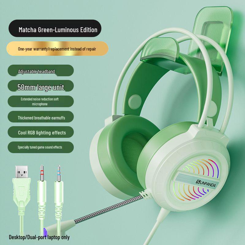 Wired USB Gaming Headset with Microphone for PC and Laptop