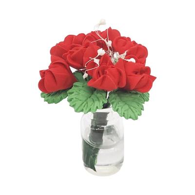 Alasum Miniaturowa Skala Mini Róża Roślina Doniczkowa Domek dla Lalek DIY Małe Wnętrze x x Lekki 70g Meble, Model 112, Ornament, Dekoracja, Wystrój,