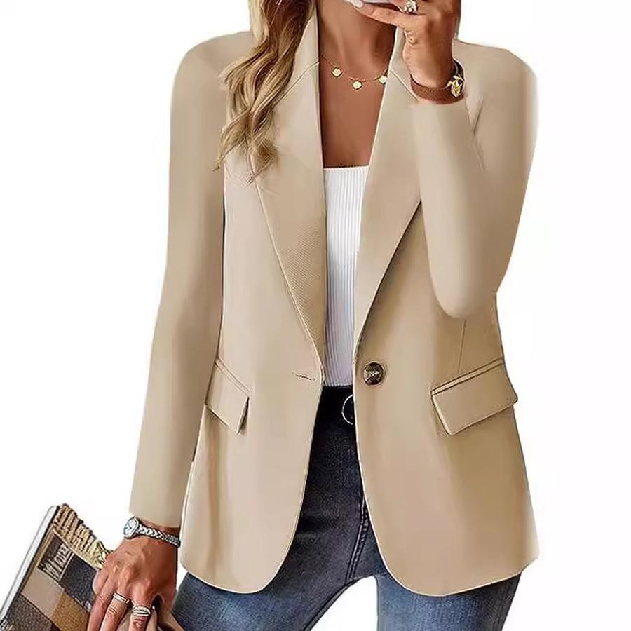  Autumn Long Sleeve Solid Color Oversized Blazer Women's Jacket