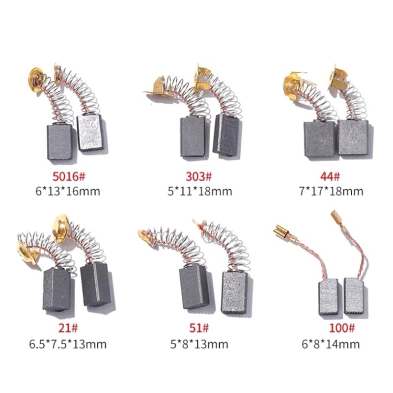 Electric Motor Carbon Brushes 40Pcs 10 Different Models Carbon Brushes Maintenance Carbon Brush Motor Replacement
