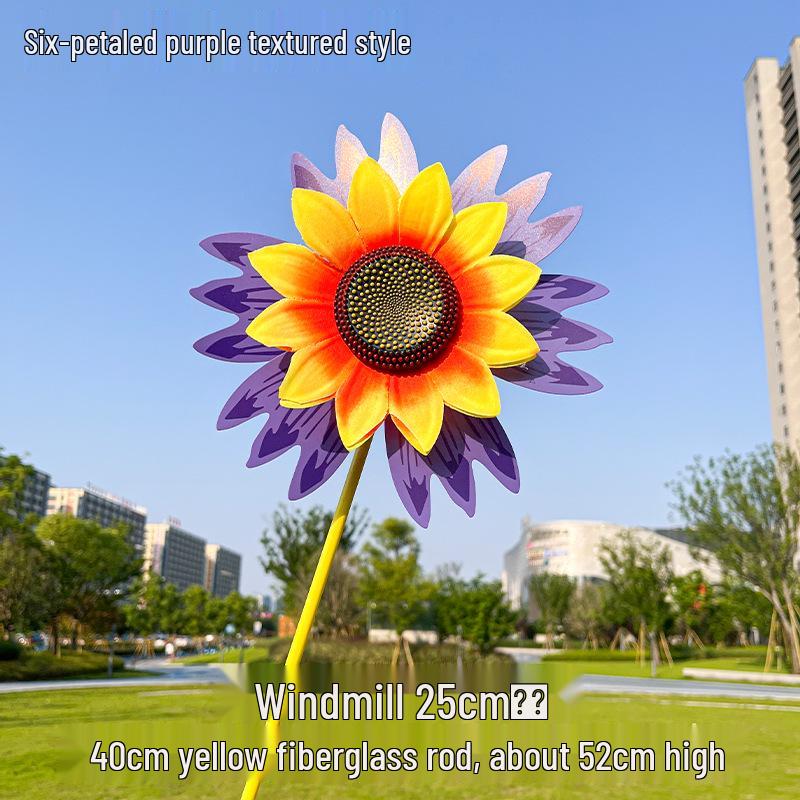 Children's Double-Layer Rotating Sunflower Pinwheel Outdoor Decoration