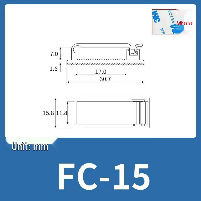 Adhesive Cable Management Clips: Wire Fixing & Organizer Base FC-30/40/50