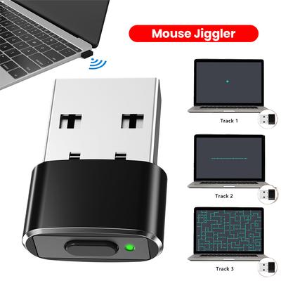 Mini Jiggler Souris USB Souris Indétectable Moteur Automatique Bouton Marche/Arrêt Plug and Play pour Ordinateur Portable de Bureau Maintient l'Ordinateur Éveillé