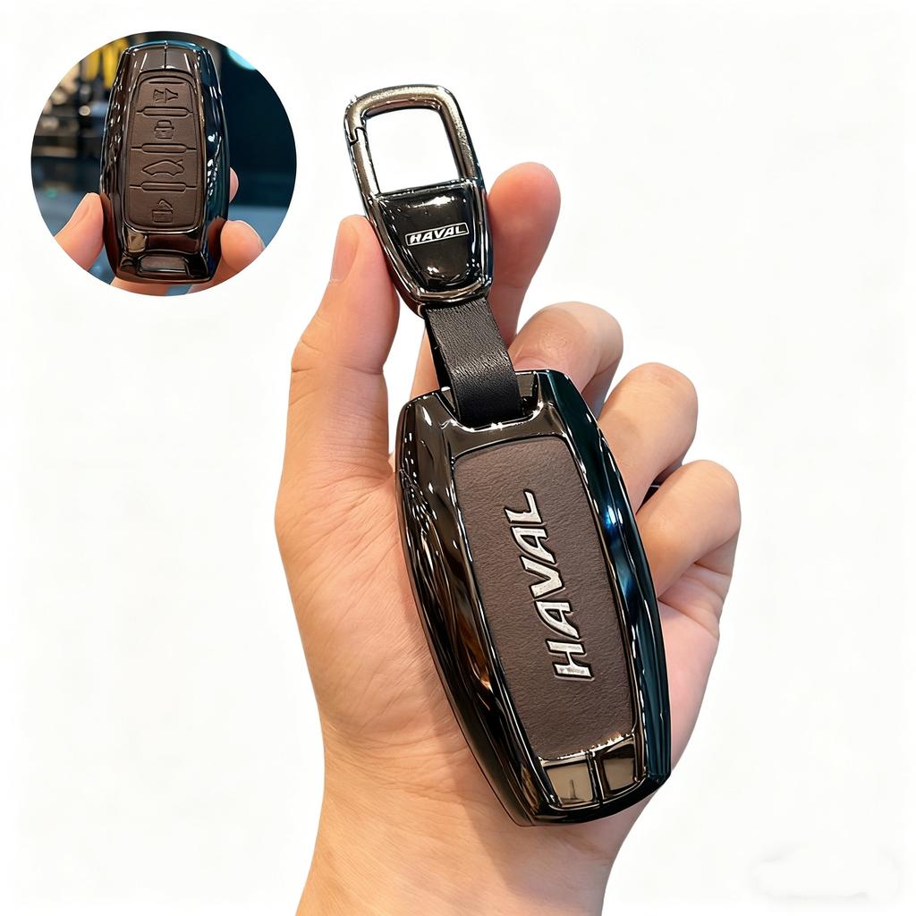 BJB1 For Haval H6 Jolion H2 H2s H1 2022 2023 H5 M4 H9 F7 2023 Accessorie Zinc Alloy Leather Car Smart Remote Control Key Case Cover