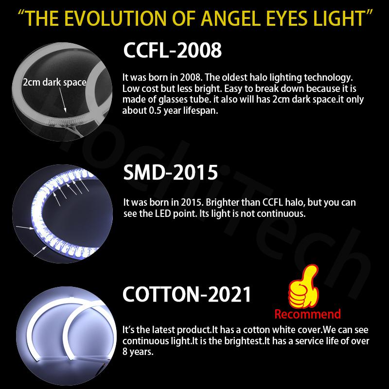 SMD Cotton Light Switchback LED Angel Eye Ring Kit For BMW E60 E61 LCI 528i 530i 535i 550i M5 2007-2010 halogen Headlight