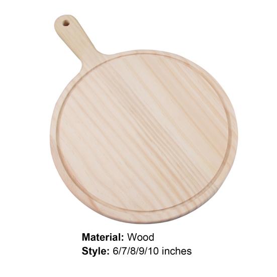 Pizza Board Premium with Handle Wood Cheese Bread Cutting Board for Bread