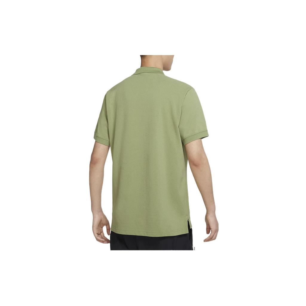 Nike Sportswear Embroidered Logo Solid Color Polo Shirt Men Tops Green CJ4457-334
