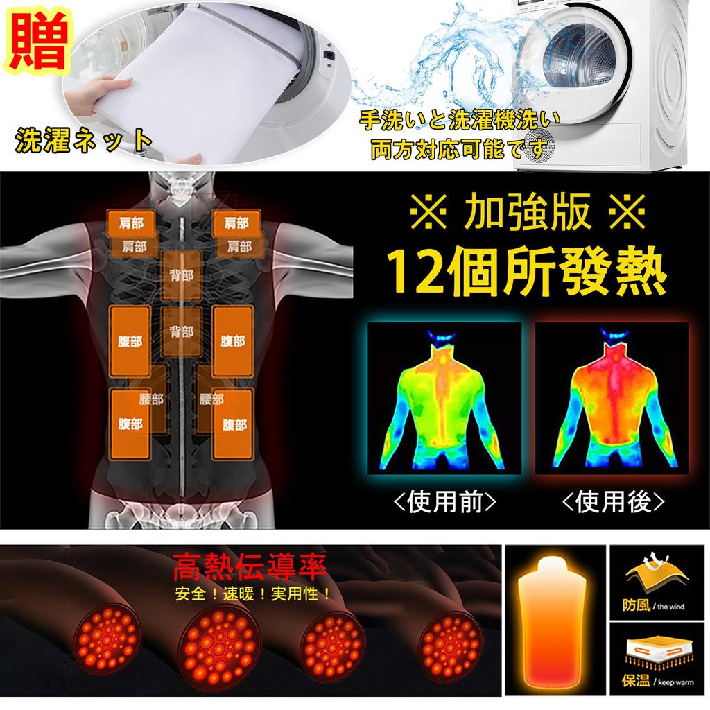 inotenka Electric Heated Heater Large Sizes Front and Back Independent Temperature Lightweight Fleece Electric Heated USB Insulates Vest, Innerwear,