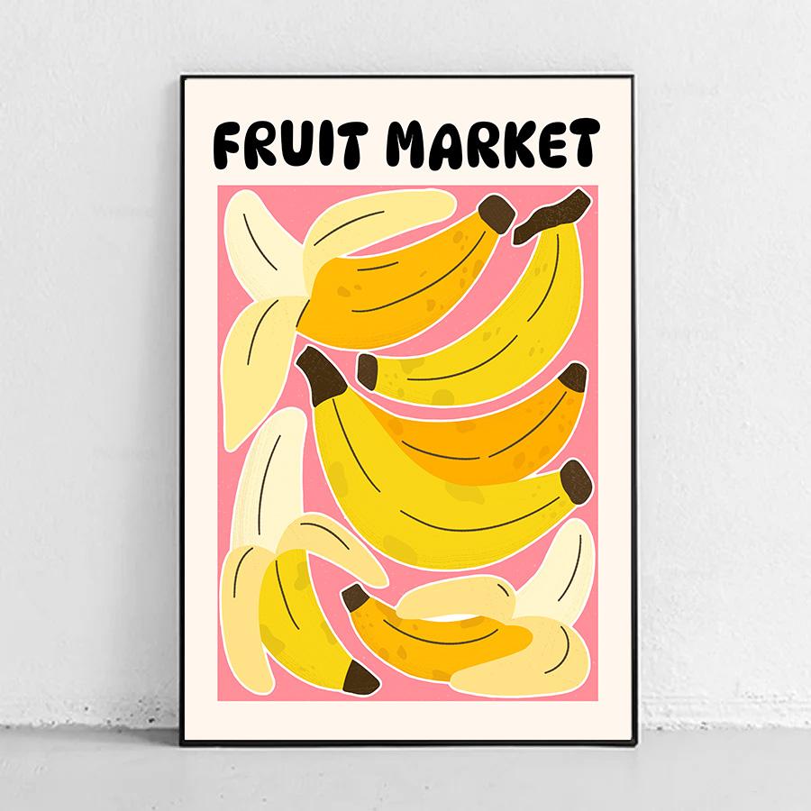 Fruit Market Strawberry Lemon Orange Banana Cherry Wall Art Nordic Posters Pictures For Living Room Decor Canvas Prints Painting