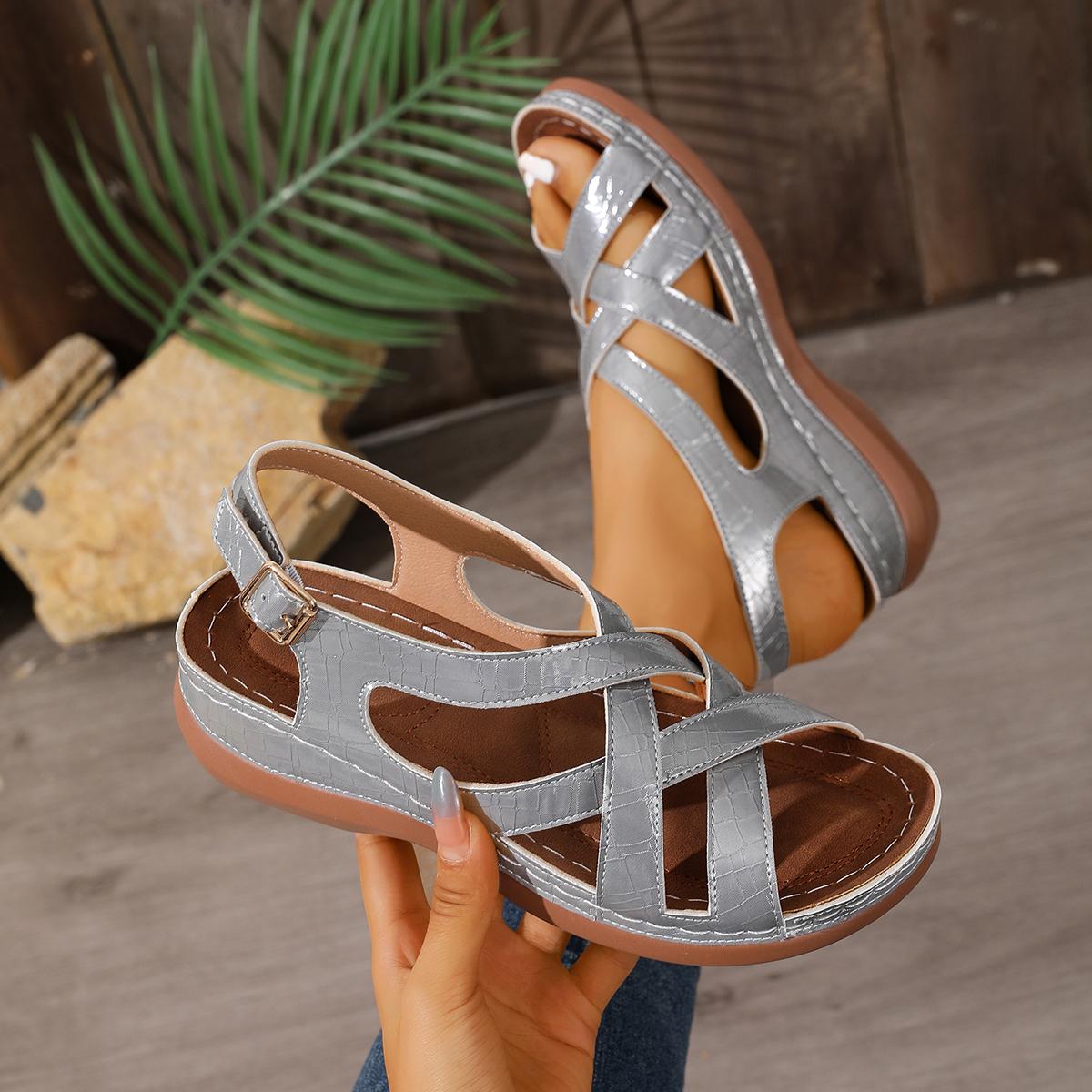 Женские плоские шлепанцы-сандалии Повседневные нескользящие кожаные шлепанцы Удобные модные сандалии Платформа Ретро обувь Домашние шлепанцы Женские 36