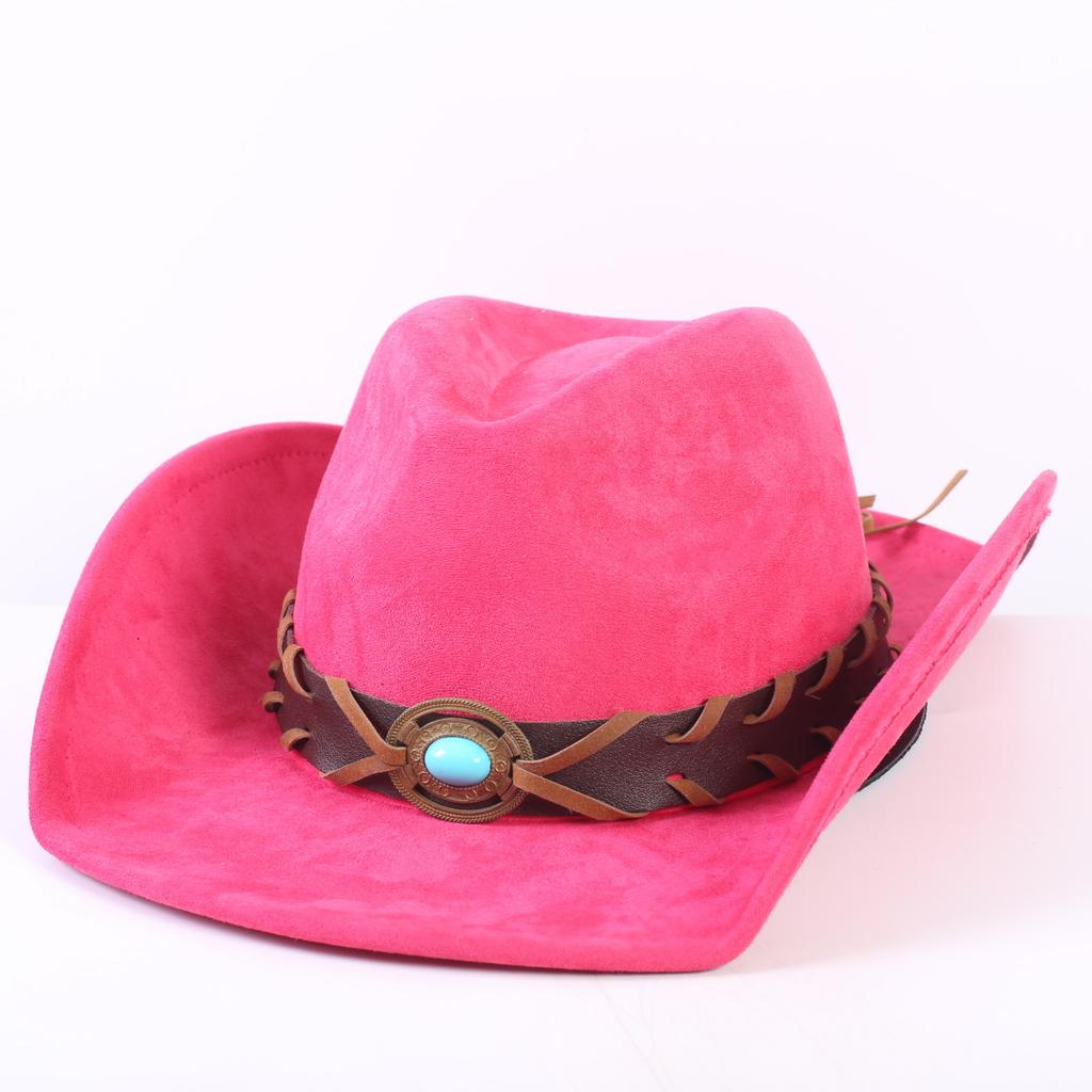 Popular European and American Classic Suede Western Cowboy Hat, Men's and Women's Fashion Big-brimmed Top Hat Shade