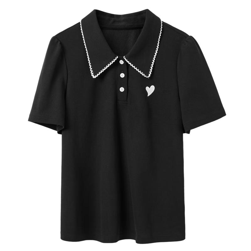 Sancai Plus Size Lapel Short Sleeve T-Shirt XXXL