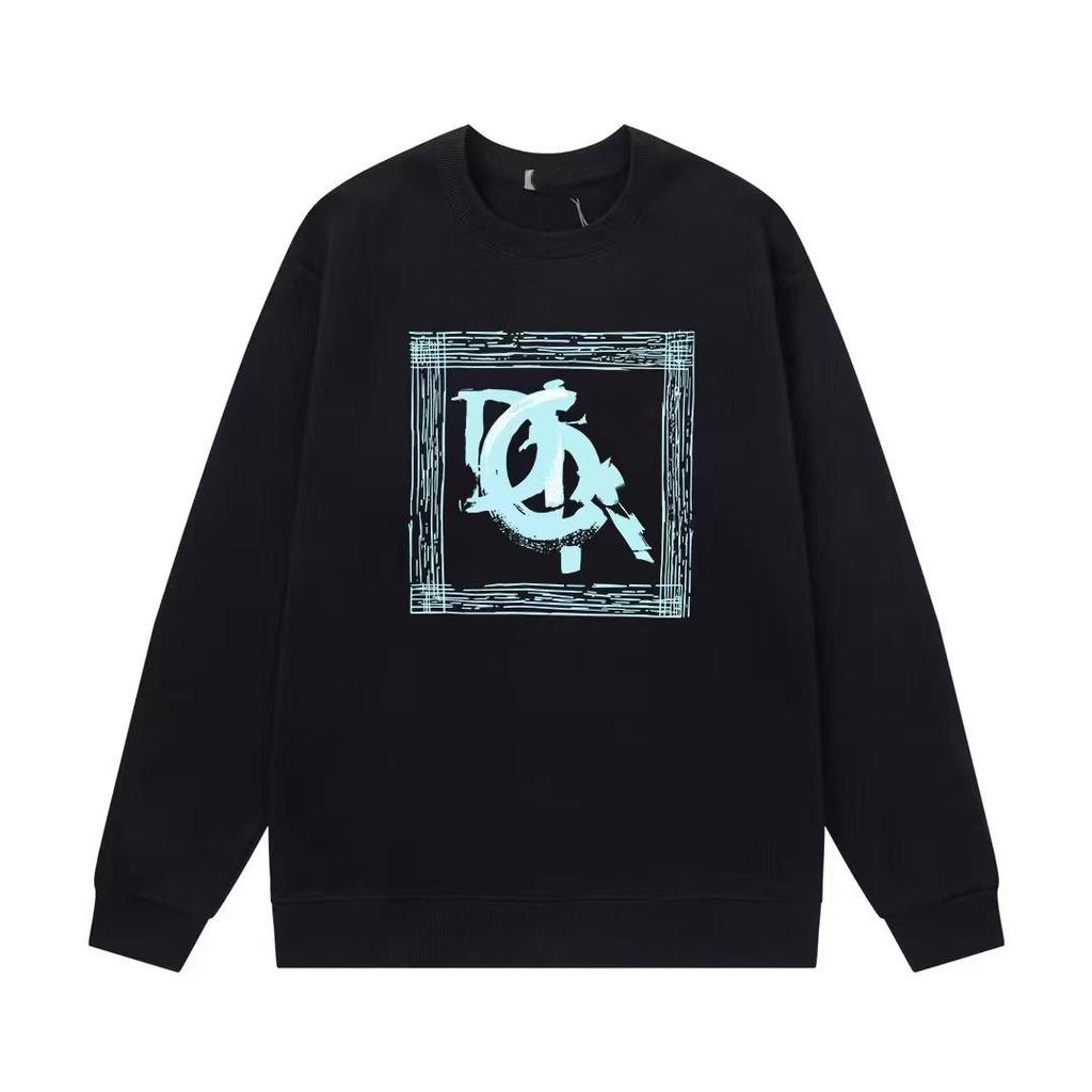 DO Marka Sonbahar/Kış Unisex 420g Harf Baskılı Bisiklet Yaka Kapüşonlu Sweatshirt - Yeni Gelen