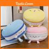 Biscuits Soft Plush Bear Cushion With Macaron Motif For Kids Bed Decor And Play