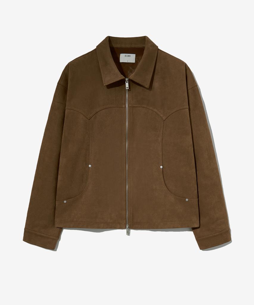Ecorr Crop Suede Similar Jacket_Brown