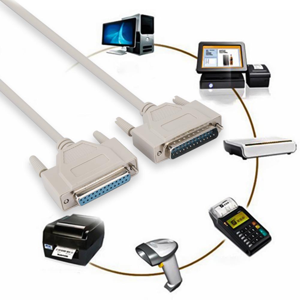 DB25 Serial Cable 25 Pin Extension Cable Printer Copier Data Line Male To Female