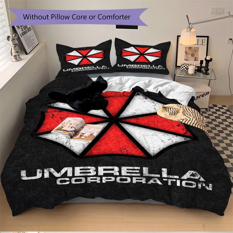 Umbrella Corporation Logo Bedding Set Comforter Cover Gift for Bedroom,Includes 1 Cover and 2 Pillowcases, No InsertB575