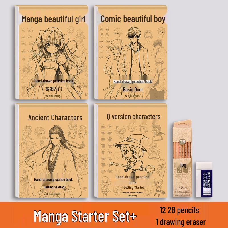 Manga-Anfängerleitfaden: Anime-Charakter-Zeichenbuch im antiken Stil für Kinder