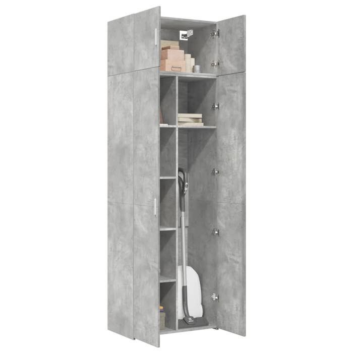 VidaXL Armoire de rangement gris béton 70x42,5x225cm bois d'ingénierie, armoire de rangement de salle de bain, unité de 3281332