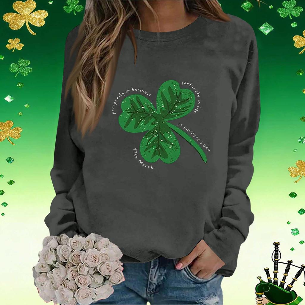 Women's Fashion Printed Long Sleeve Loose Round Neck Sweatshirt Top